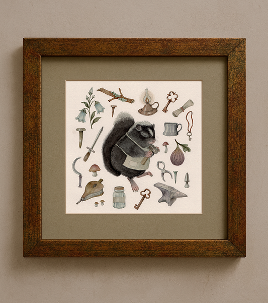 “The Blacksmith” - Original Framed Watercolor Illustration
