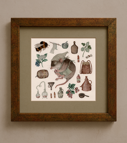 “The Distiller” - Original Framed Watercolor Illustration