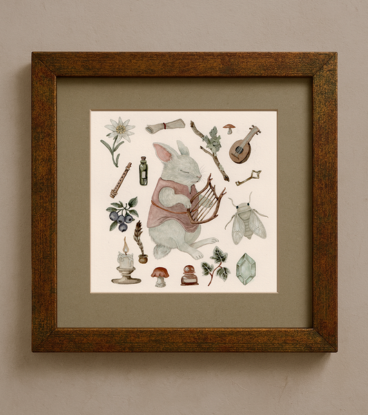 “The Bard” - Original Framed Watercolor Illustration