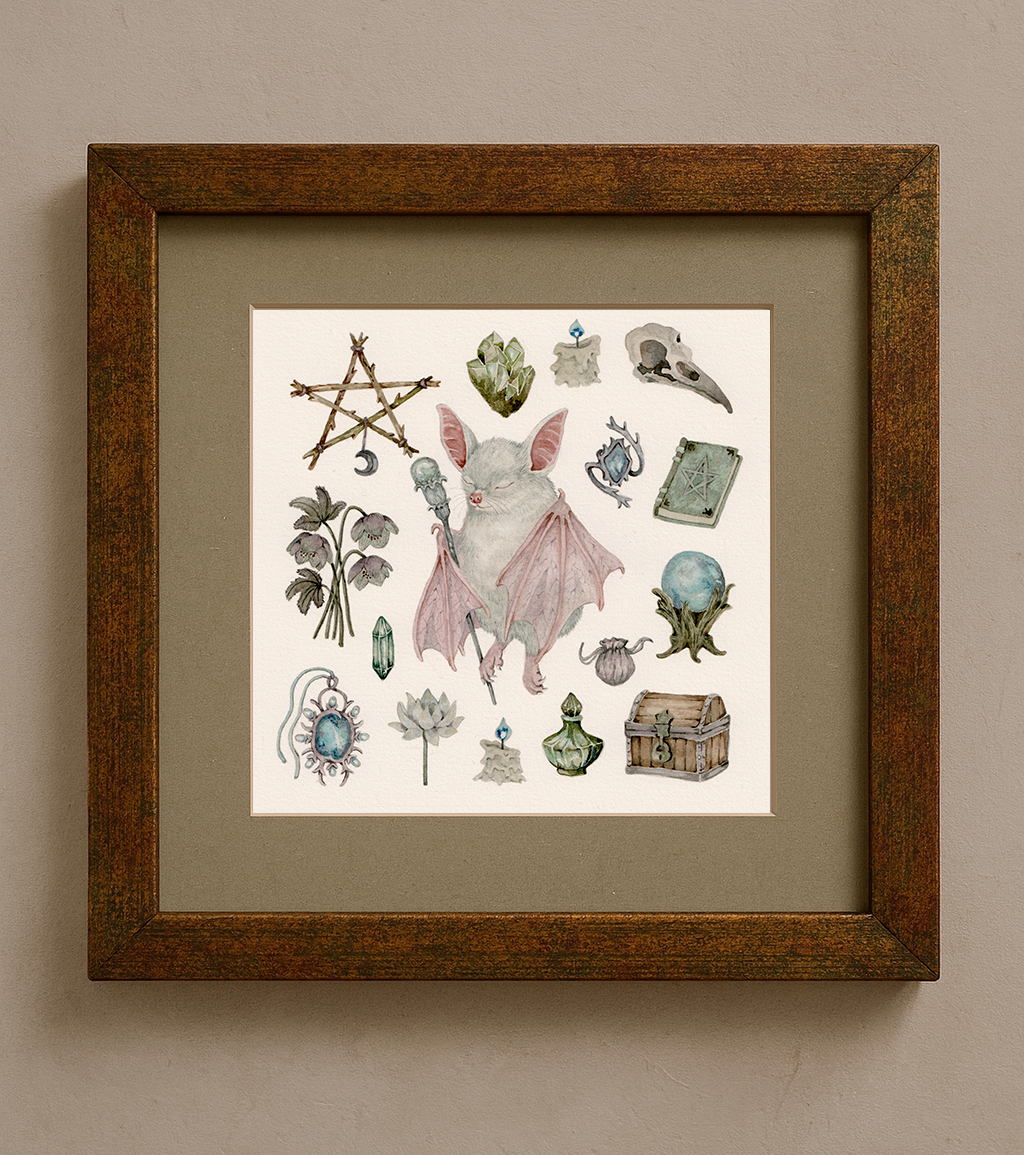 “The Pagan” - Original Framed Watercolor Illustration