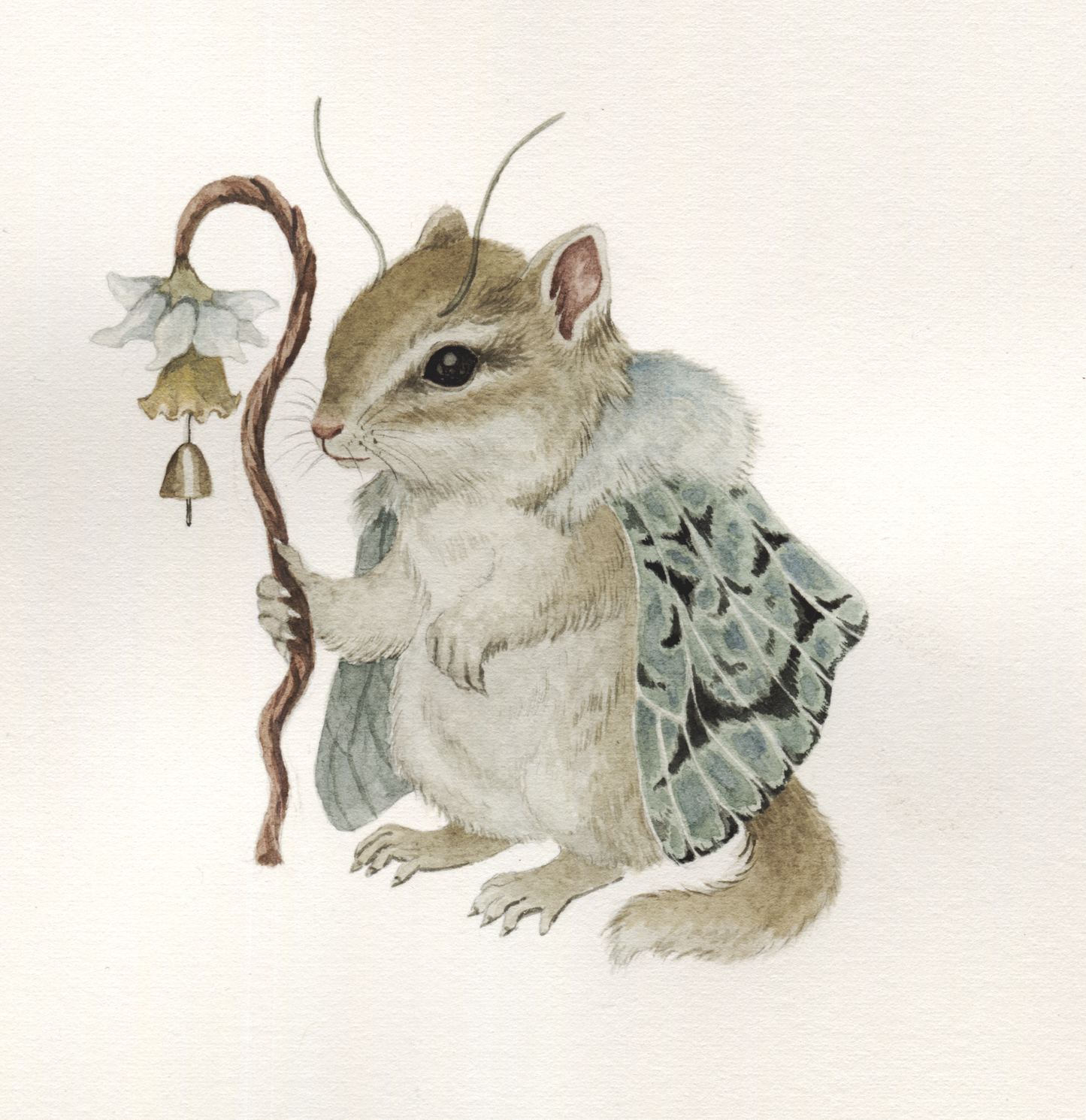 "Whisperer of Dusk Wings" - Original Watercolor Illustration
