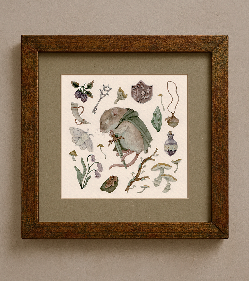 “The Wanderer” - Original Framed Watercolor Illustration