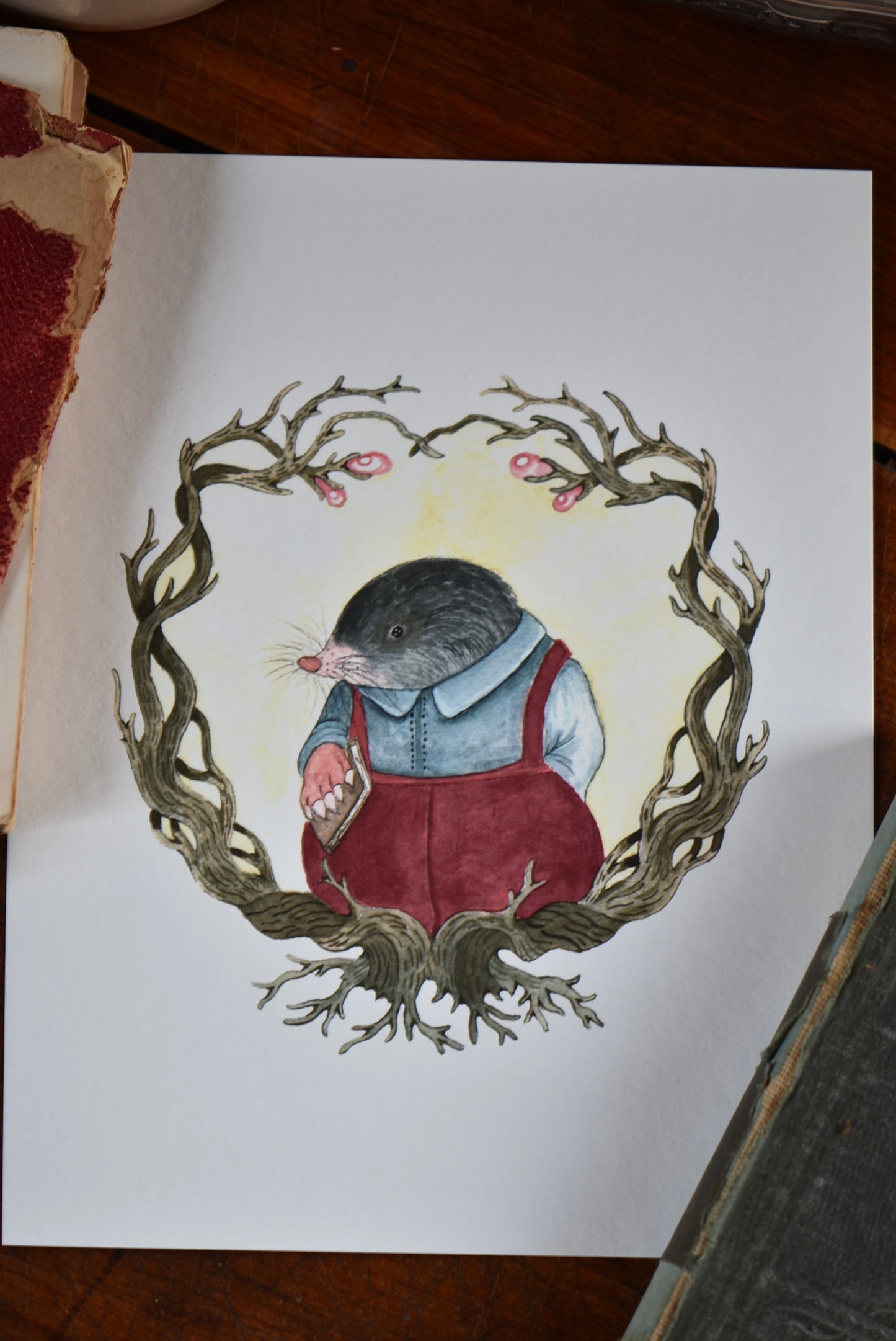 Watercolor Mole Portrait - Fine Art Giclee Print