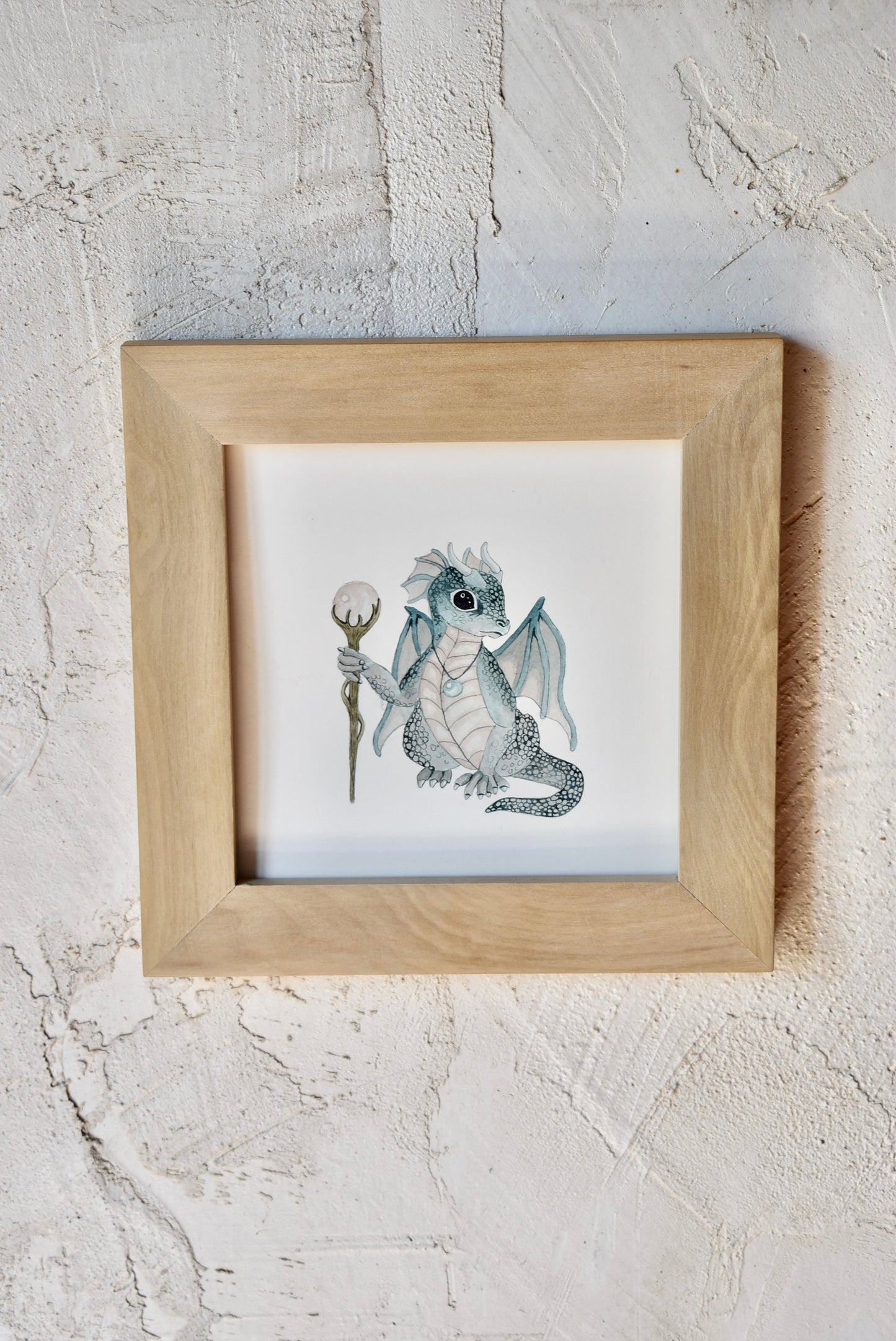 Watercolor Blue Dragon - ORIGINAL WATERCOLOR