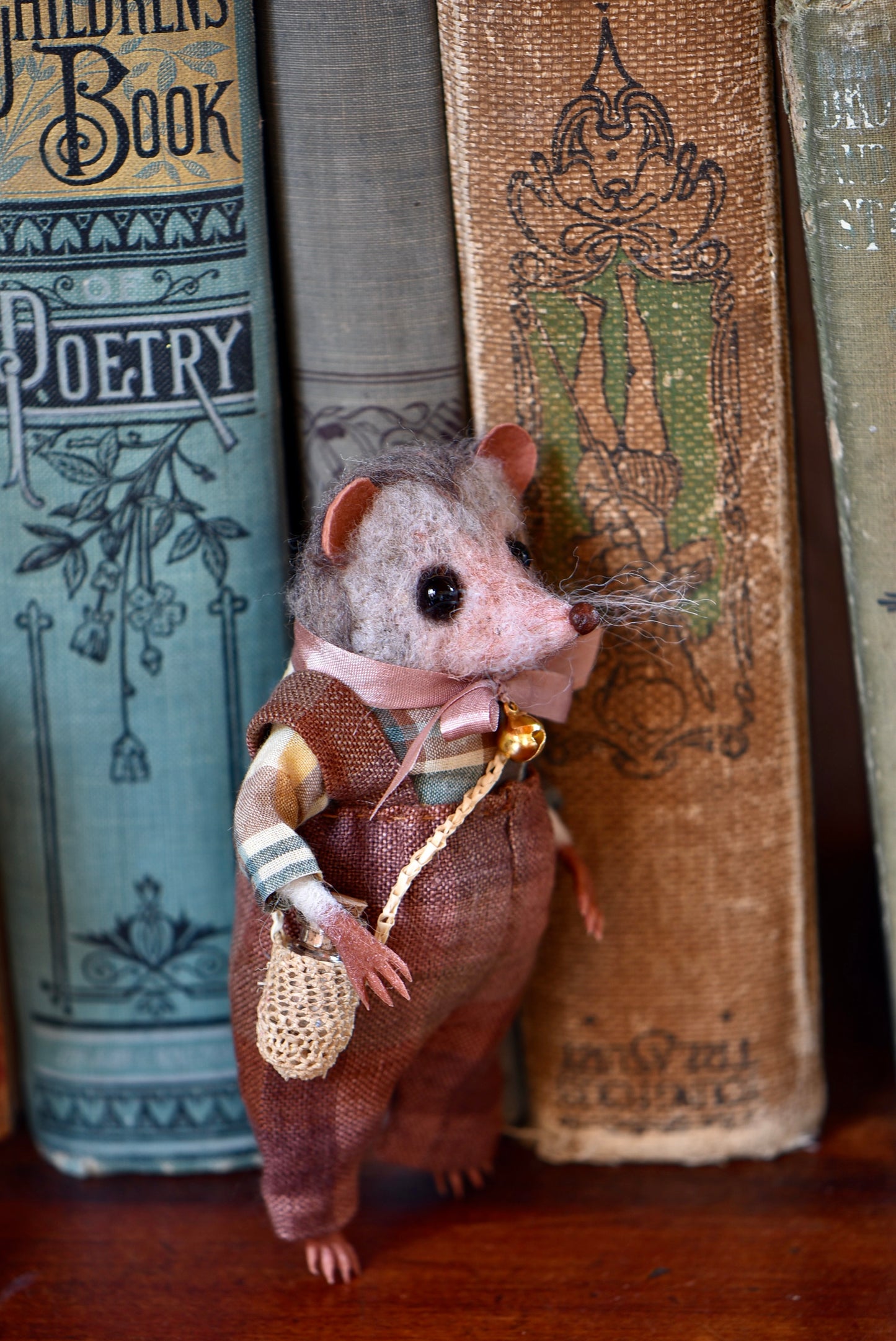 Handmade Needle Felted Hedgehog - Wool Animal Sculpture- Rustles from the meadow