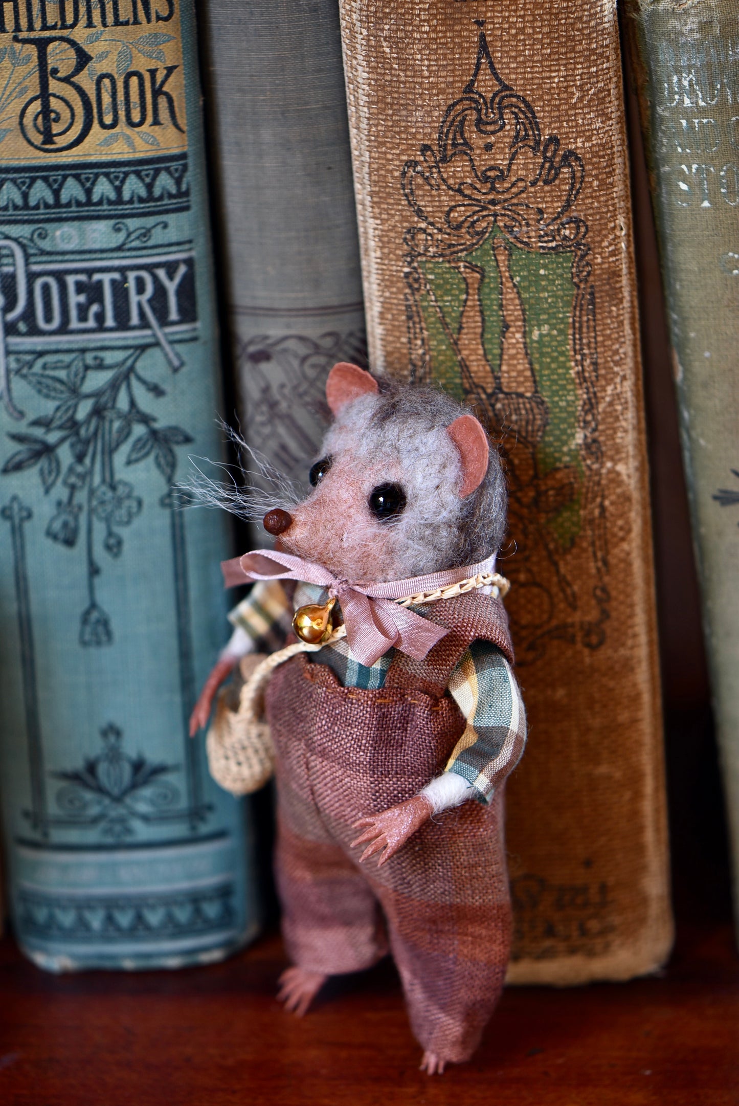 Handmade Needle Felted Hedgehog - Wool Animal Sculpture- Rustles from the meadow