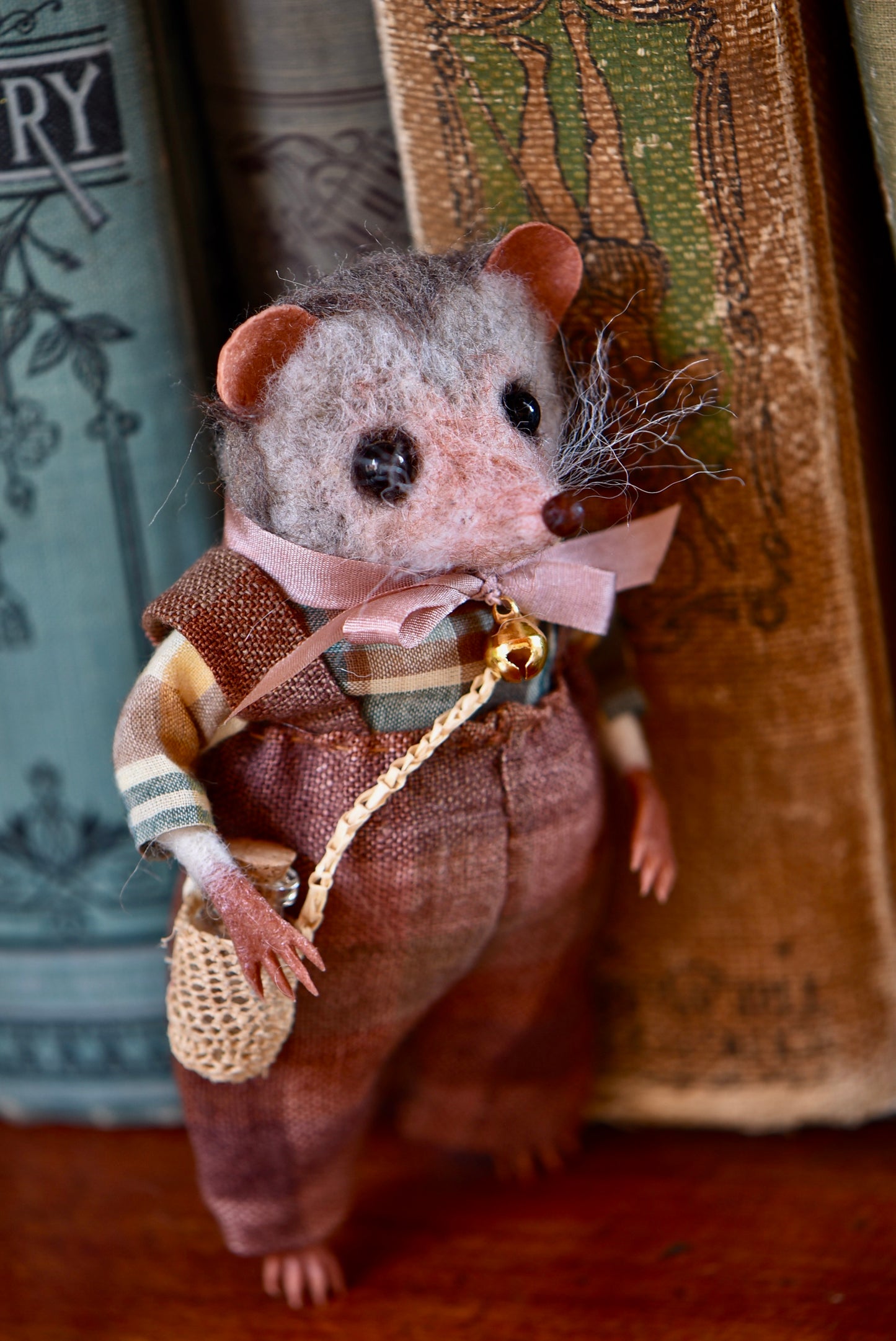 Handmade Needle Felted Hedgehog - Wool Animal Sculpture- Rustles from the meadow
