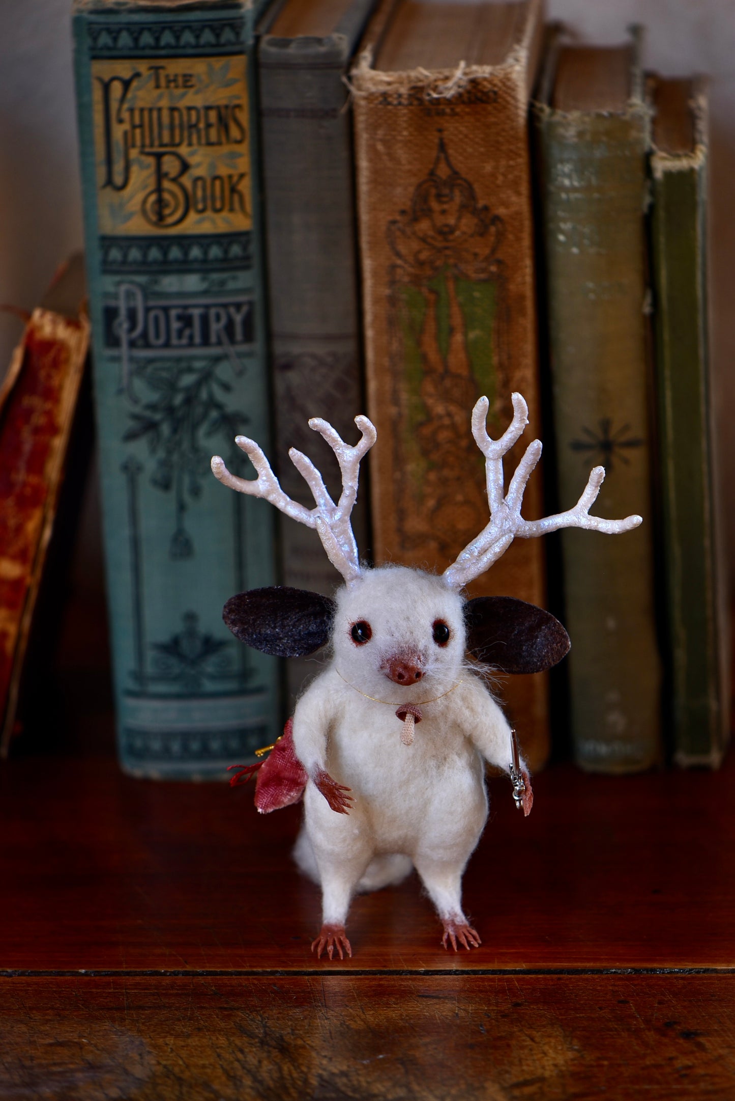 Handmade Needle Felted Reindeer Spirit - Wool Animal Sculpture- Rustles from the meadow
