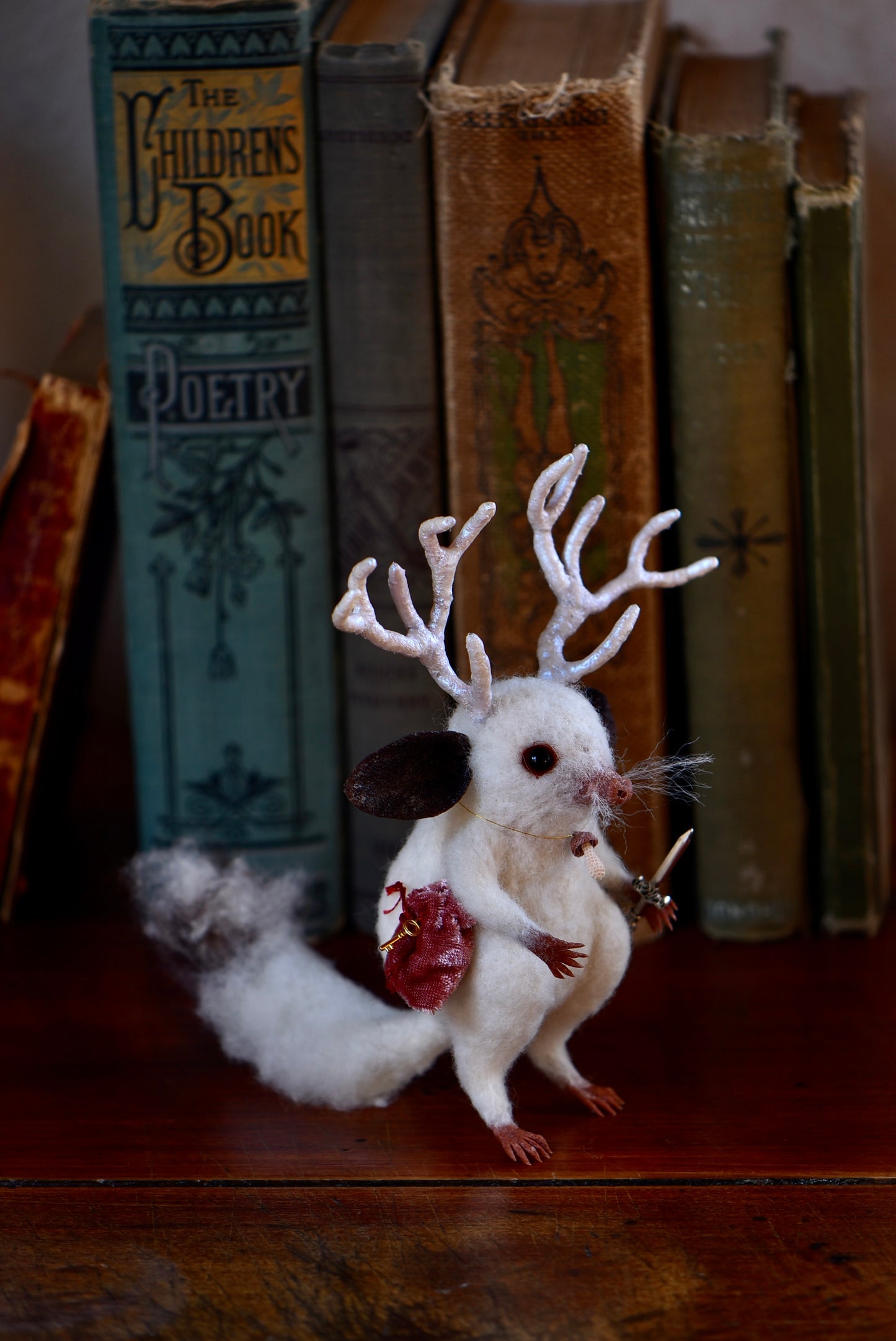 Handmade Needle Felted Reindeer Spirit - Wool Animal Sculpture- Rustles from the meadow