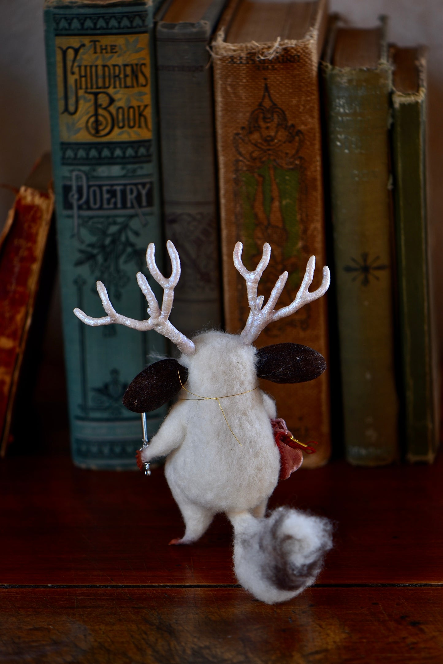 Handmade Needle Felted Reindeer Spirit - Wool Animal Sculpture- Rustles from the meadow
