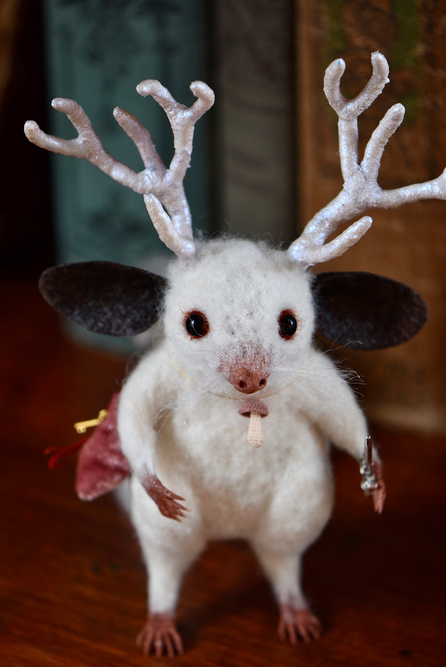 Handmade Needle Felted Reindeer Spirit - Wool Animal Sculpture- Rustles from the meadow