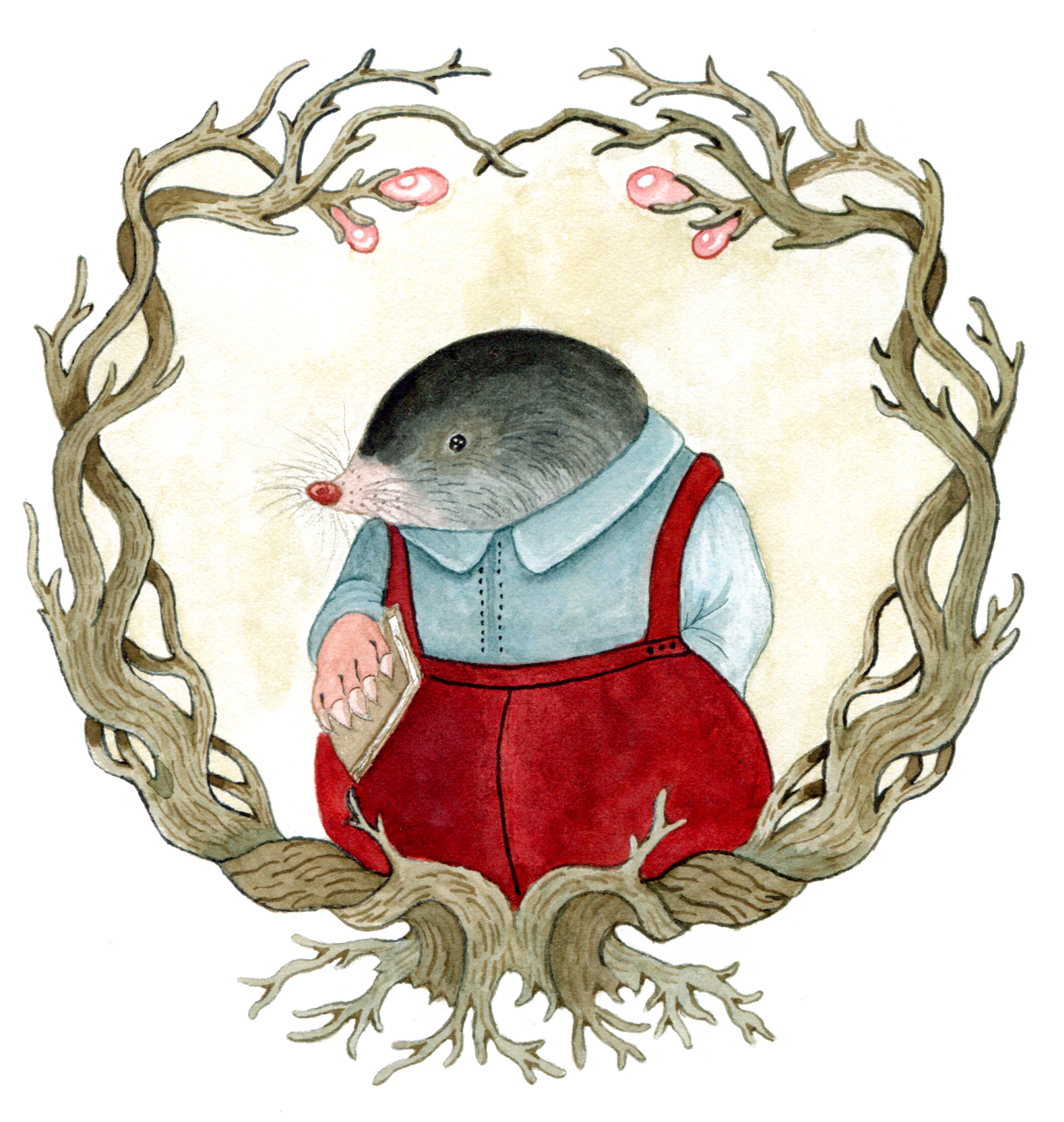 Watercolor Mole Portrait - Fine Art Giclee Print