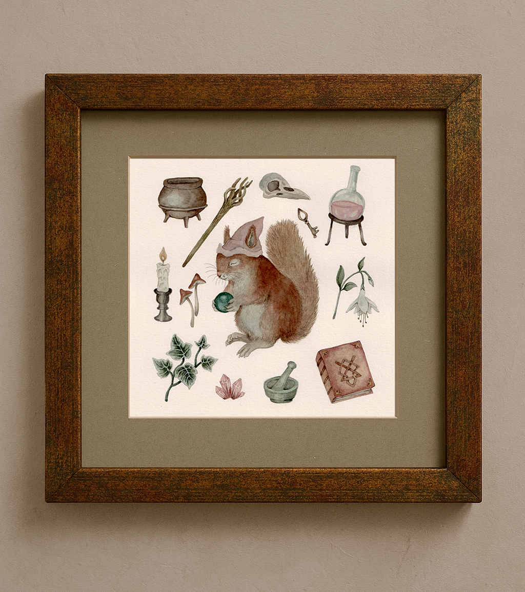 “The Sorcerer” - Original Framed Watercolor Illustration