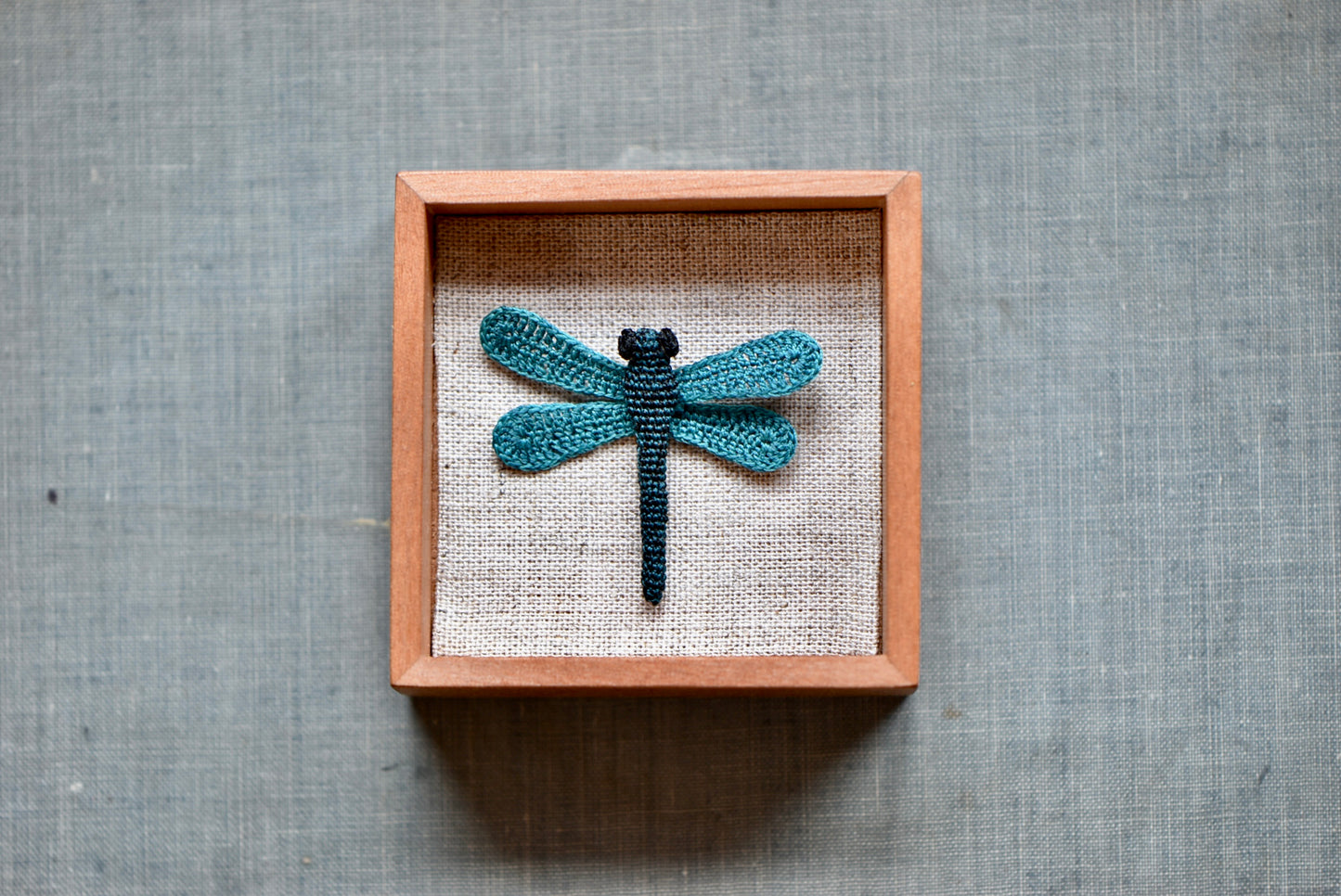 Crocheted Tiny Dragonfly - OOAK - Collaboration with Tinybellsoftheprairy