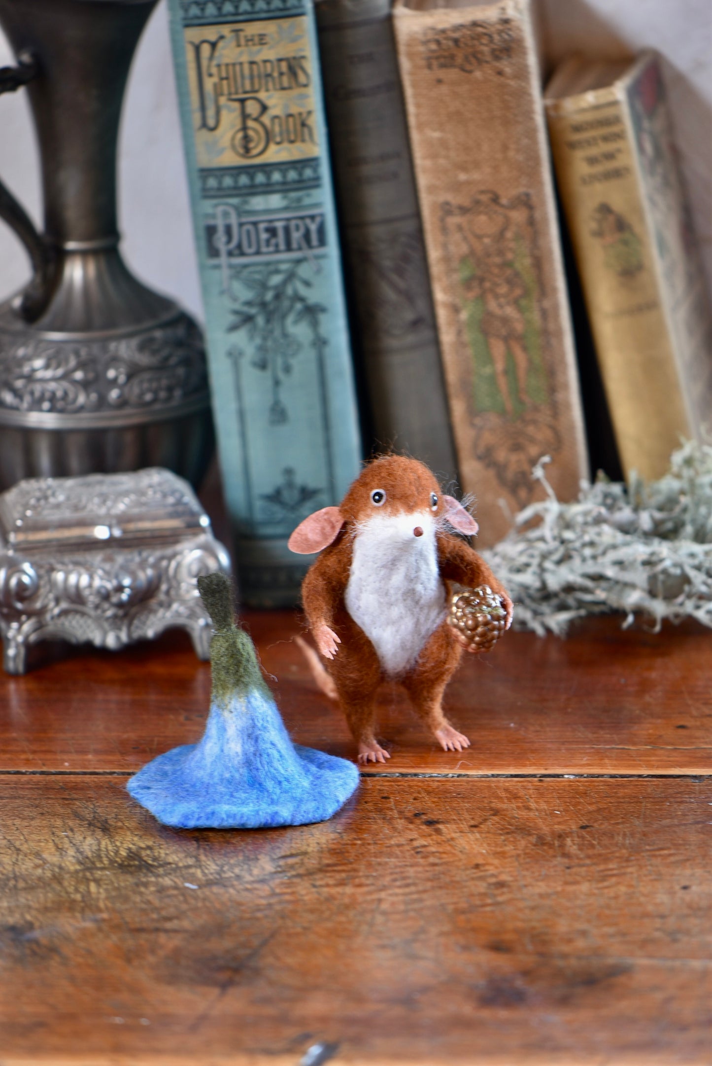 Little Mouse with Morning Glory Hat- Rustles from the meadow Limited Edition