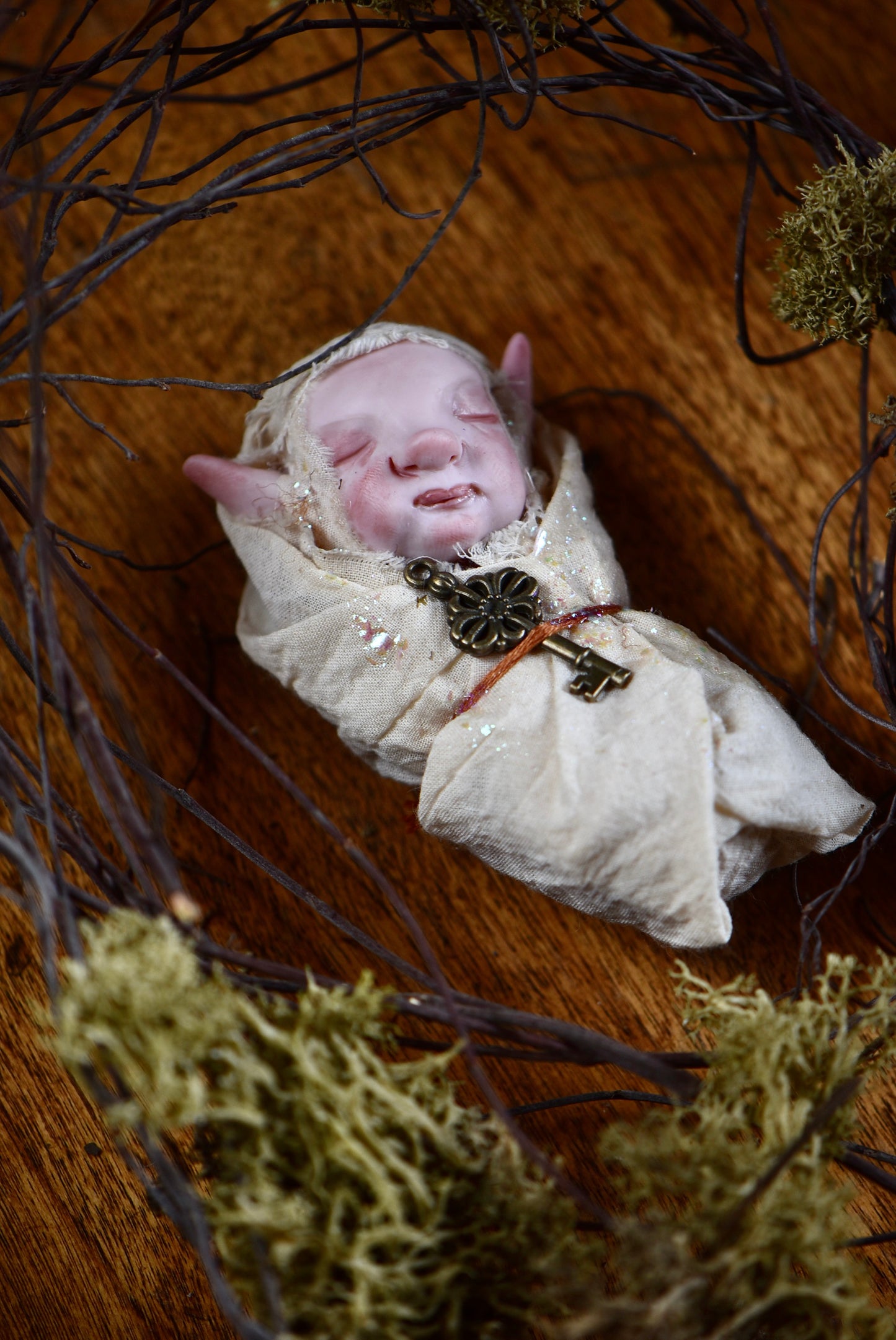 Art Doll Baby Elf - By rustles from the meadow