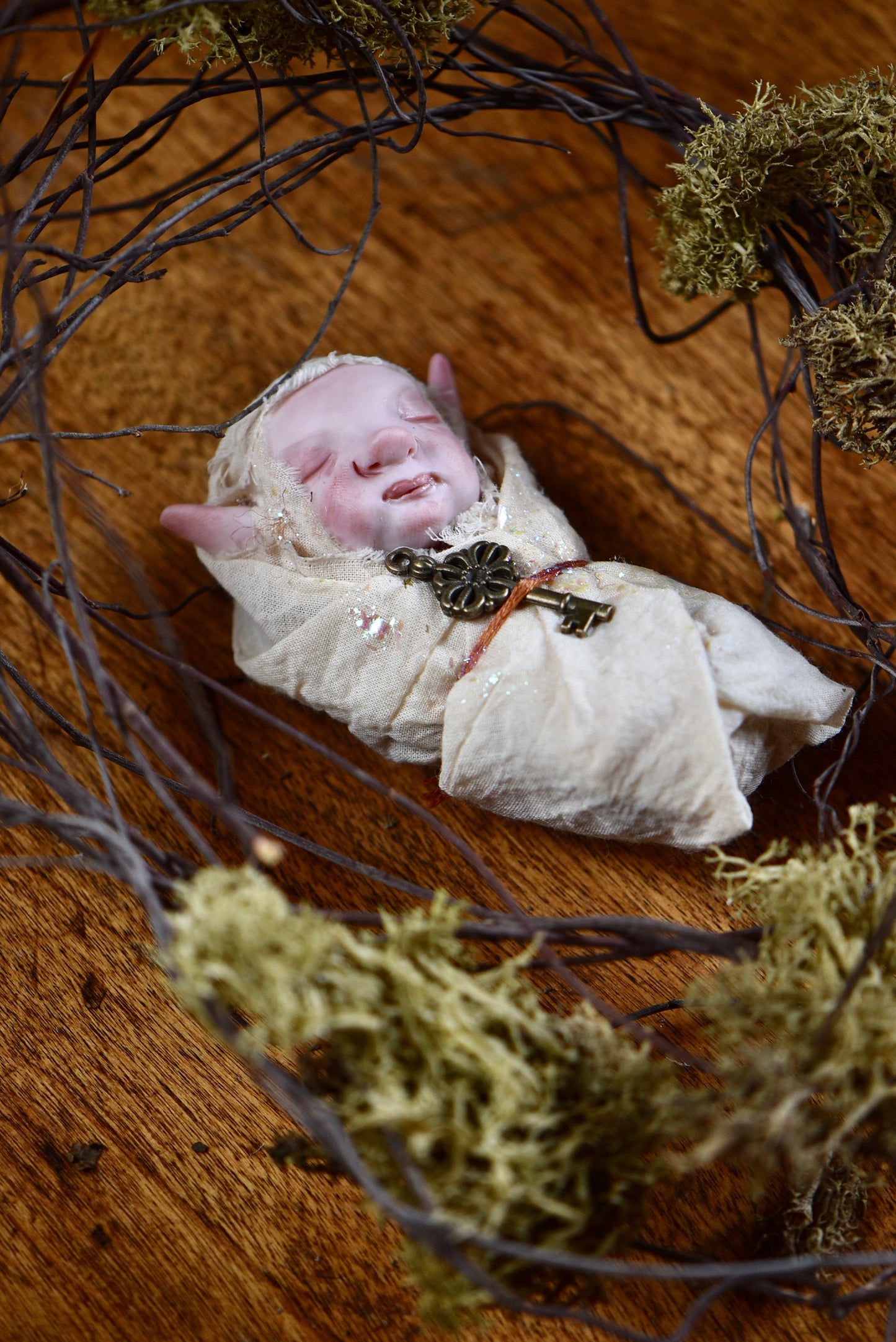 Art Doll Baby Elf - By rustles from the meadow