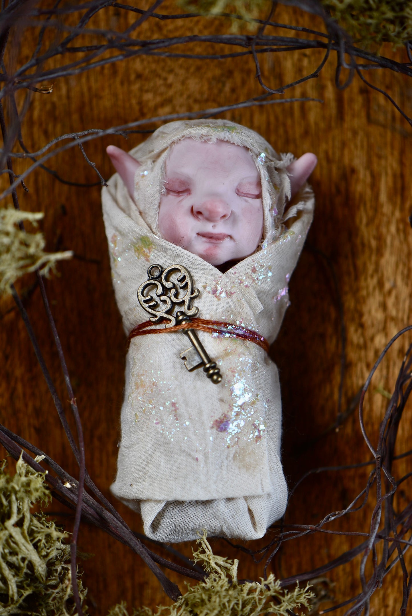 Art Doll Baby Elf - By rustles from the meadow