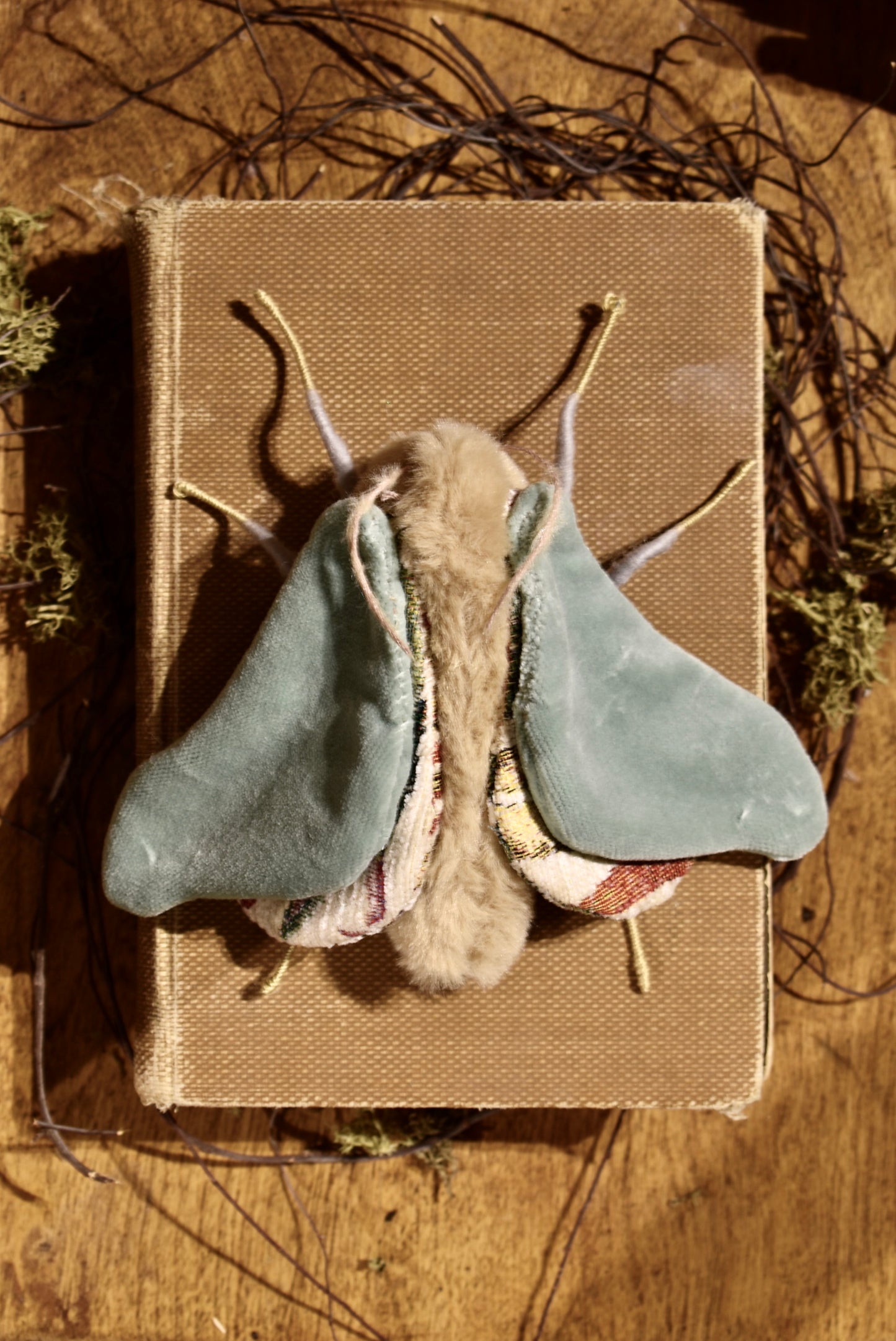 Moth Textil Art - By rustles from the meadow