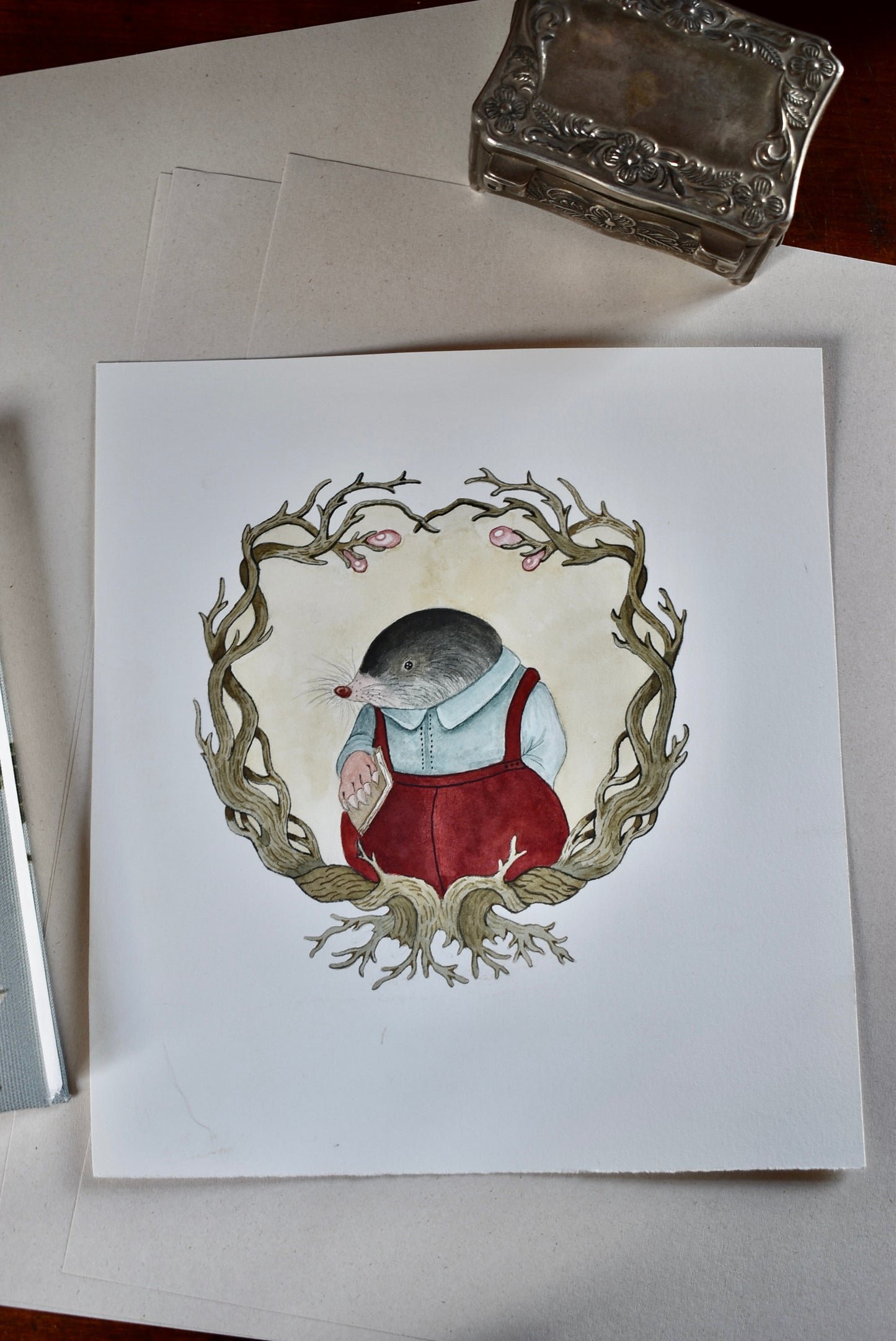 Watercolor  Mole Portrait - ORIGINAL WATERCOLOR