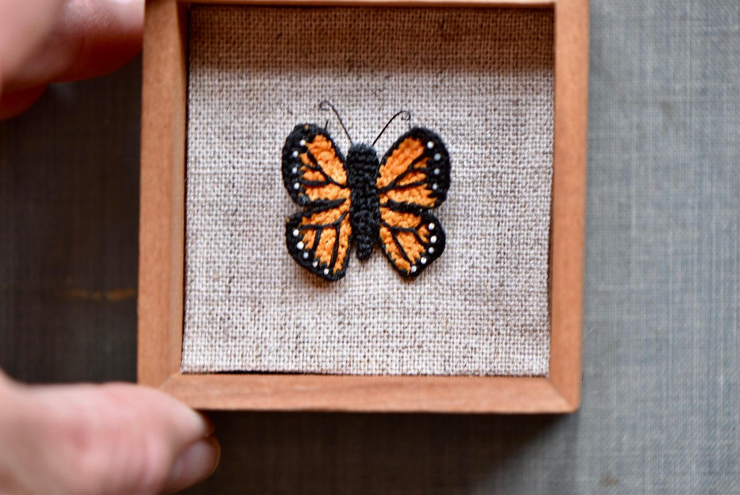 Crocheted Tiny Butterfly - OOAK - Collaboration with Tinybellsoftheprairy