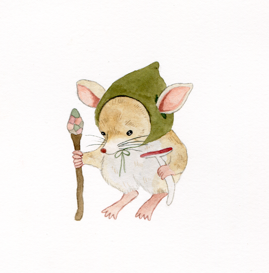 Watercolor Magician Mouse  - Fine Art Giclee Print (Copy) (Copy)