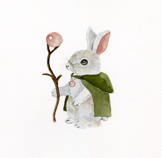 Watercolor Magician Rabbit  - Fine Art Giclee Print