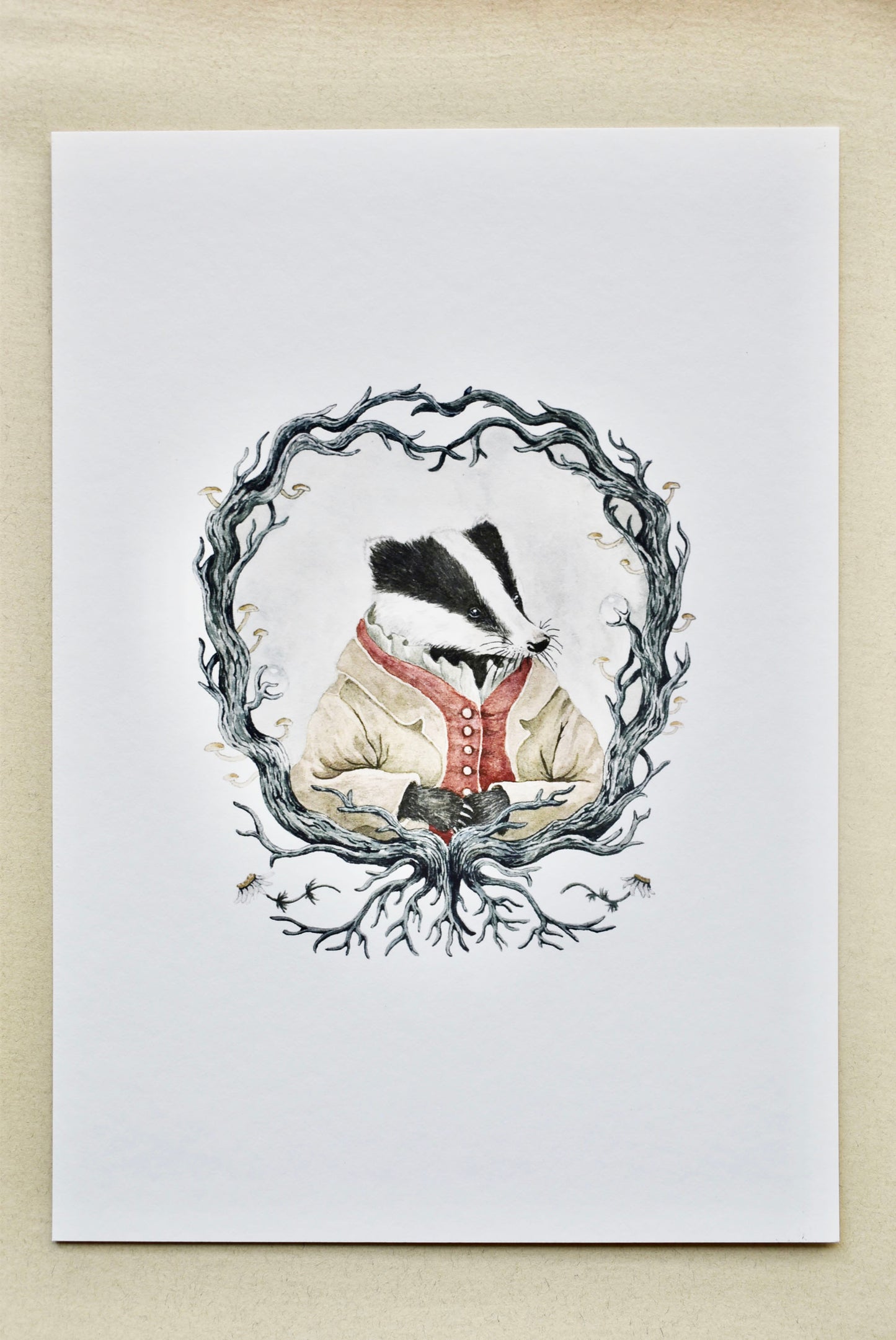 Badger Portrait  - Fine Art Giclee Print