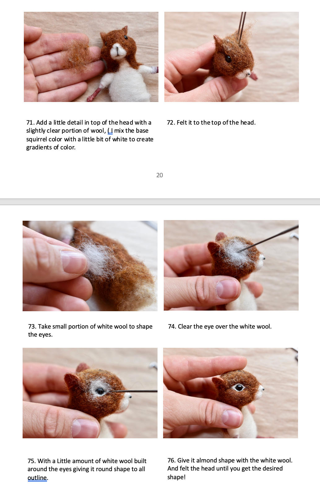 Little Squirrel - Needle Felting PDF DIGITAL PATTERN