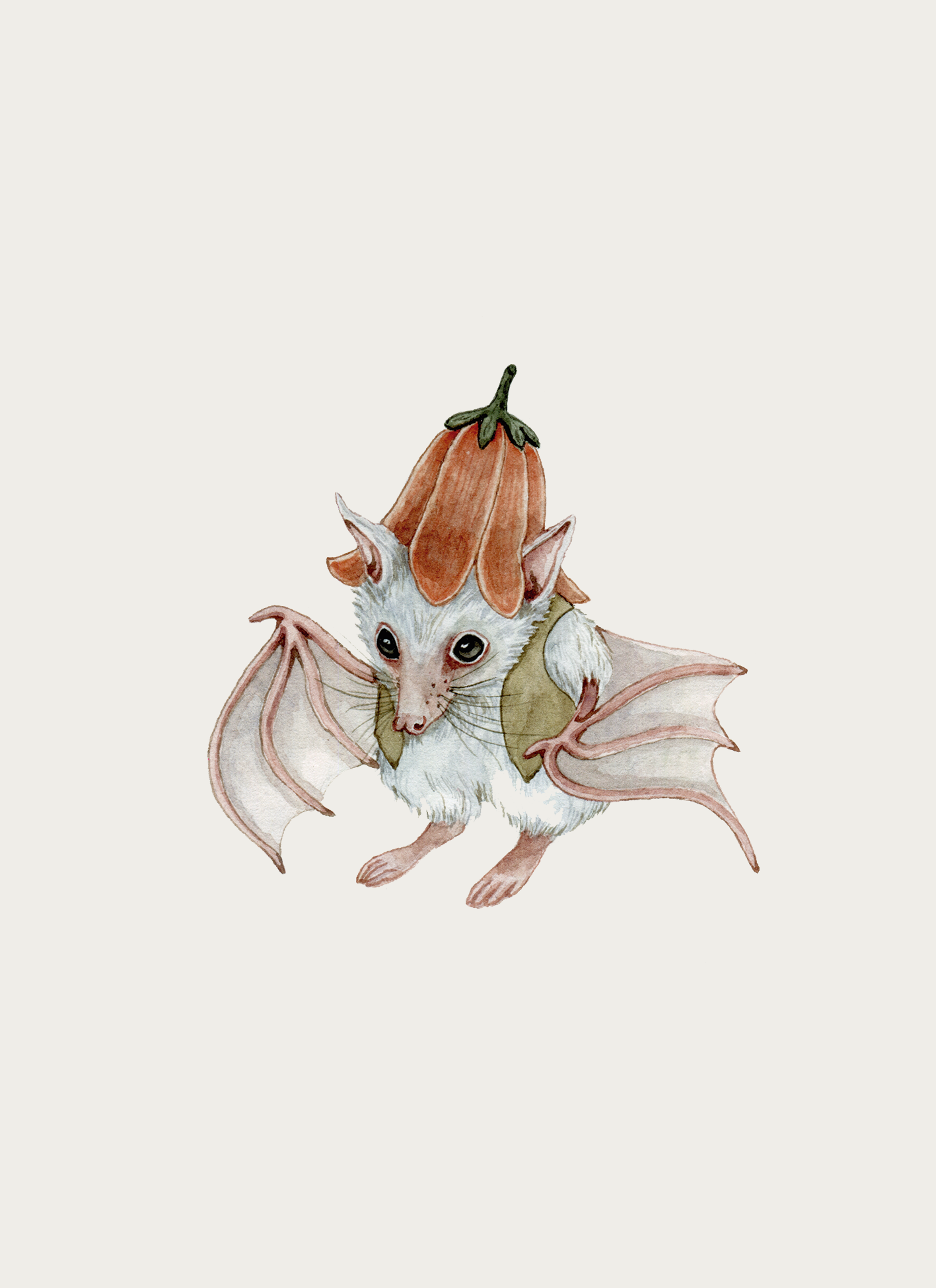 Bat with Flower Hat  - Fine Art Giclee Print